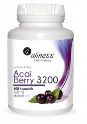 Aliness, Acai Berry 3200 800mg, 100 kapsułek