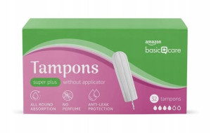 Amazon Basic Care, Super Plus, Tampony, 32 sztuki