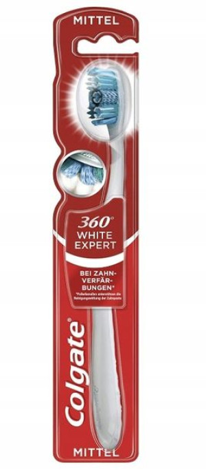 Colgate White Expert 360° Szczoteczka średnia 1szt