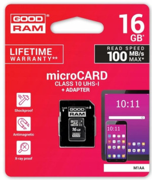 Goodram, Karta microSDHC 16GB CL10 + adapter