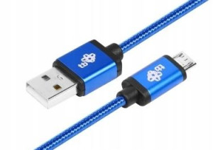 TB, Kabel USB-Micro USB 1.5 m, niebieski sznurek