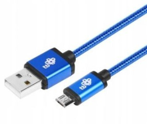TB, Kabel USB-Micro USB 2 m, niebieski sznurek