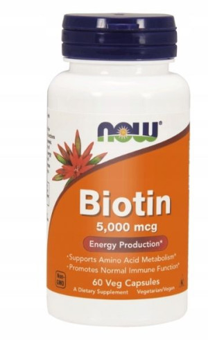 Now Foods, Biotin 5/2,5mg, 60 kapsułek