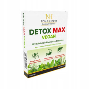 Noble Health, Detox Max Vegan, 21 kapsułek