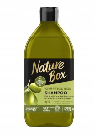 Nature Box, Szampon wzmacniający, oliwki, 385ml