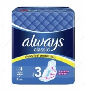 Always Classic night Podpaski ze skrzydełkami 8szt