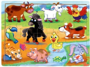 TOP BRIGHT Puzzle Drewniane Na wsi 20 elementów