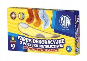 Farby dekoracyjne o połysku metalicznym,,6 kolorów