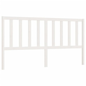 Wezgłowie łóżka, białe, 206x4x100 cm, lite drewno sosnowe