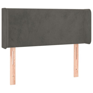 Zagłówek uszak, ciemnoszary, 93x16x78/88 cm, aksamit