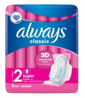 Always Classic maxi, Podpaski ze skrzydełkami 9szt