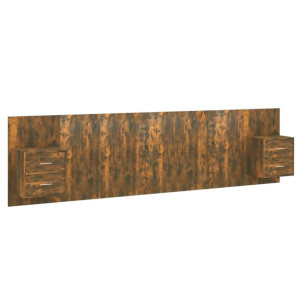 Wezgłowie z szafkami, przydymiony dąb, materiał drewnopochodny