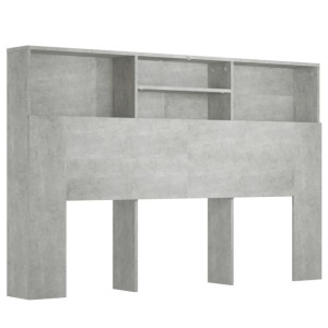 Wezgłowie łóżka z półkami, szarość betonu, 160x19x103,5 cm
