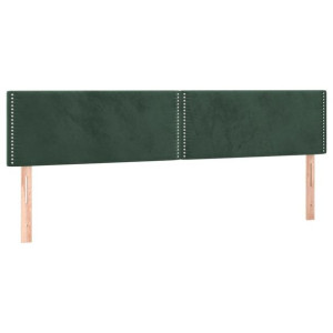 Zagłówki do łóżka, 2 szt, ciemnozielony, 100x5x78/88cm, aksamit