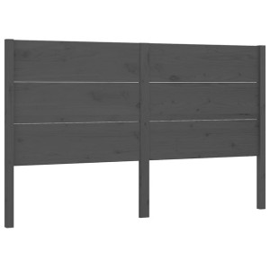 Wezgłowie łóżka, szare, 156x4x100 cm, lite drewno sosnowe