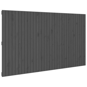 Wezgłowie łóżka, szare, 204x3x110 cm, lite drewno sosnowe