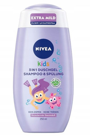 Nivea Kids, Żel i Szampon o zapachu jagód, 250ml
