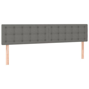 Zagłówki do łóżka, 2 szt., ciemnoszary, 100x5x78/88 cm, tkanina