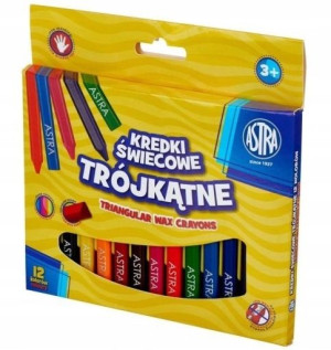 Astra, Kredki świecowe trójkątne, 12 kolorów