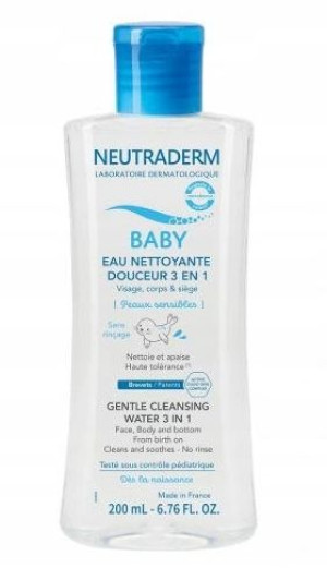 Neutraderm Baby Łagodna Woda myjąca 3w1, 200 ml
