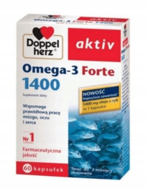Doppelherz Aktiv, Omega-3 Forte, 60 kapsułek