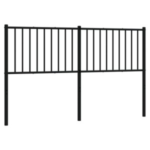 Metalowe wezgłowie, czarne, 156x3x90 cm