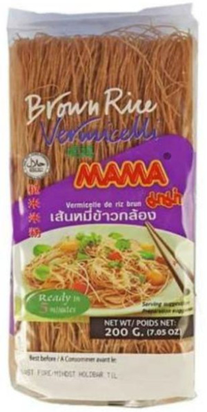 Makaron ryżowy Vermicelli Rice Brown 200g, Mama e