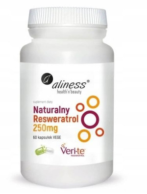 Aliness, Naturalny Resweratrol 250mg, 60 kapsułek