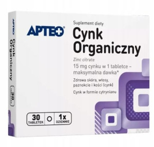 Apteo Cynk organiczny, 30 tabletek