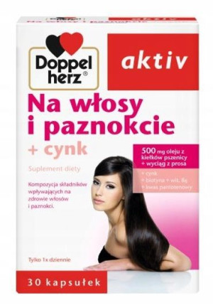 Doppelherz Aktiv Na włosy i paznokcie+Cynk 30kaps