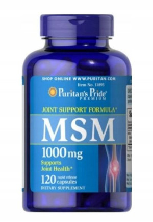 Puritan's Pride, MSM Siarka Organiczna 1g, 120kaps