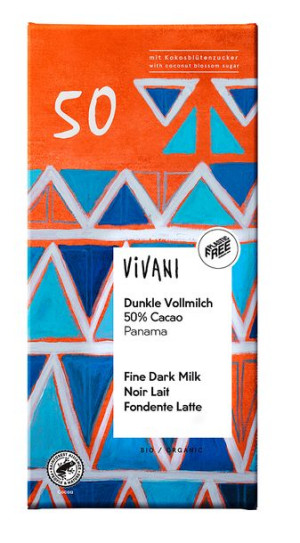 Czekolada mleczna gorzka 50% kakao BIO 80 g  Vivani
