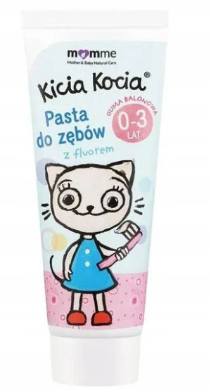 Kicia Kocia, Pasta Guma balonowa 0-3lat, 50 ml