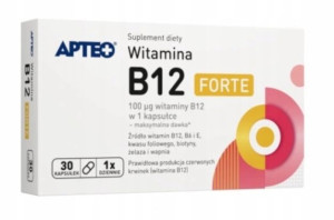 Apteo Witamina B12 Forte, 30 kapsułek