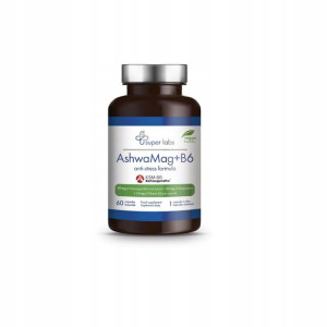 Super Labs AshwaMag + B6 Anti-Stress, 60 kapsułek
