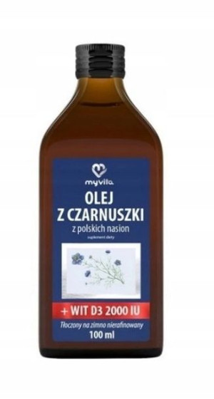 MyVita Olej z czarnuszki + Witamina D3, 100 ml