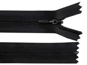 Zamek spiralny kryty 3mm, 25 cm czarny