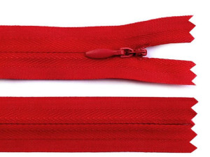Zamek spiralny kryty 3mm, 25 cm czerwony