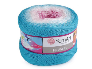 Włóczka Flowers 250 g niebiesko-różowy
