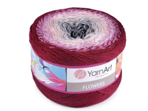 Włóczka Flowers 250 g bordowo-szary