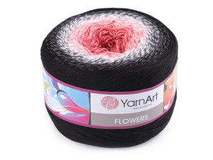 Włóczka Flowers 250 g czarno-różowy