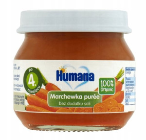 Humana, 100% Organic, Marchewka puree, 80g