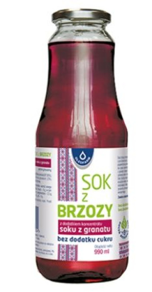 Sok z brzozy z koncentratem soku z granatu, 990 ml