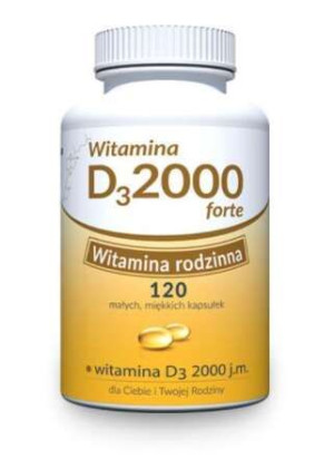 Witamina D3 2000 Forte, 120 kapsułek