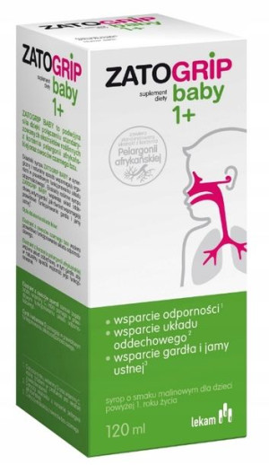 ZatoGrip Baby syrop dla dzieci smak malinowy 120ml