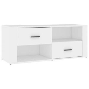 Szafka pod TV, biała, 100x35x40 cm, materiał drewnopochodny
