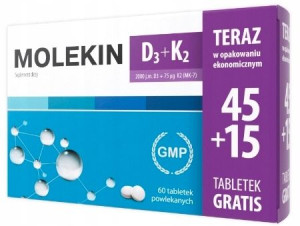 Molekin D3 + K2 45+ 15 tabletek
