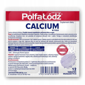 Calcium Polfa-Łódź w folii 12 tabletek musujących