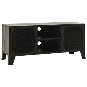 Szafka pod telewizor, szara, 105x36x47 cm, metal i MDF