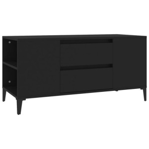 Szafka pod TV, czarna, 102x44,5x50 cm, materiał drewnopochodny